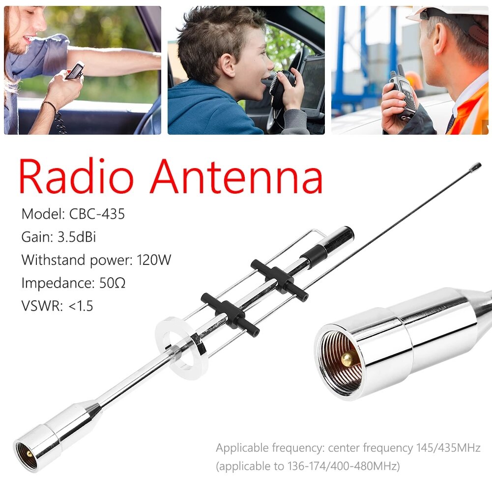 New Dual Band Antenna Cbc-435 Uhf Vhf 145/435mhz Outdoor