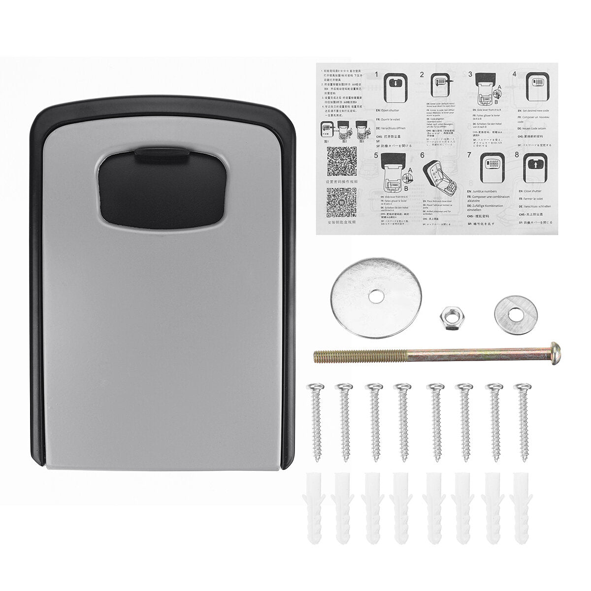 Outdoor Wall Mounted Key Safe Combination Lock Storage Box