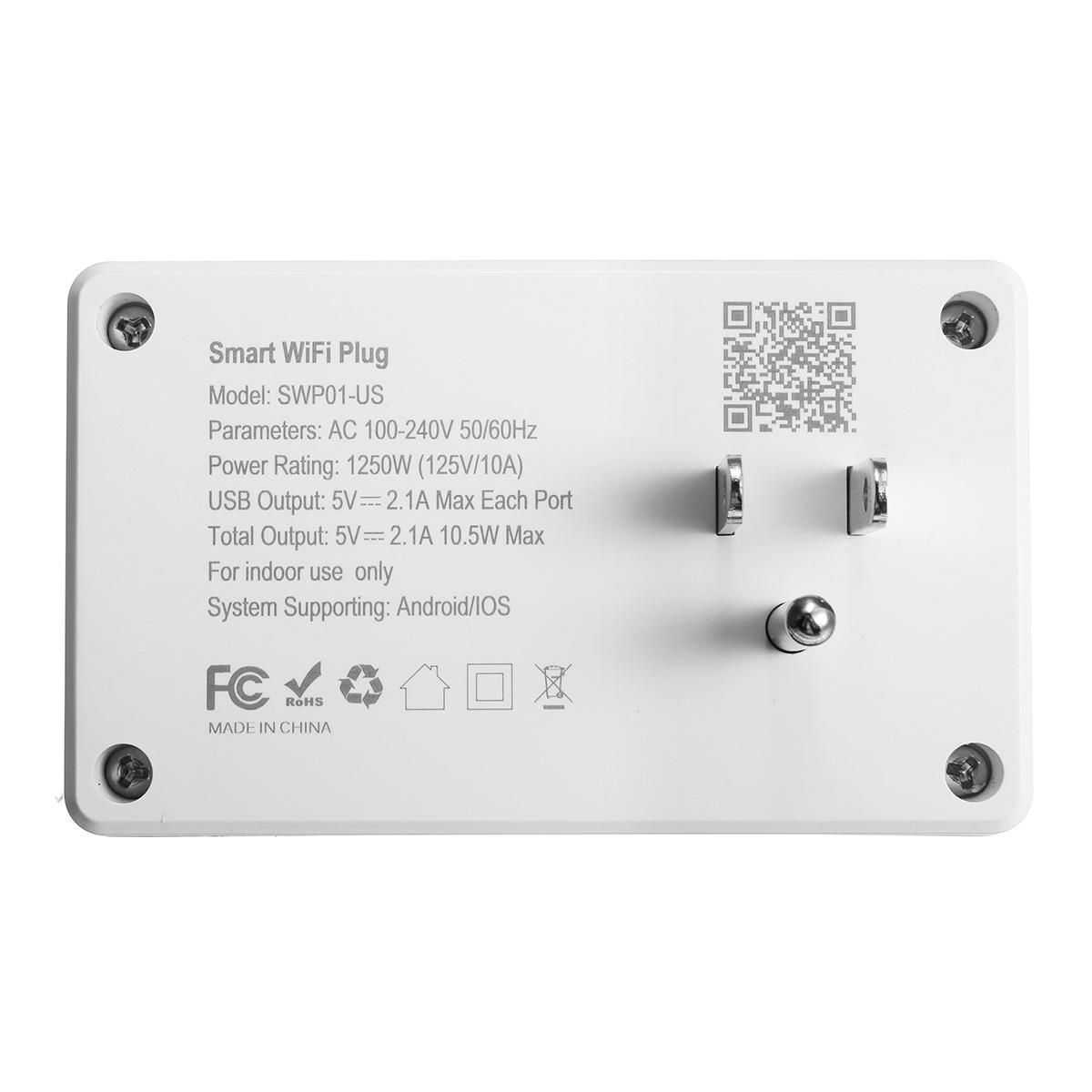 Phone Smart Wifi Socket Us Plug + Usb Charger Works For Echo