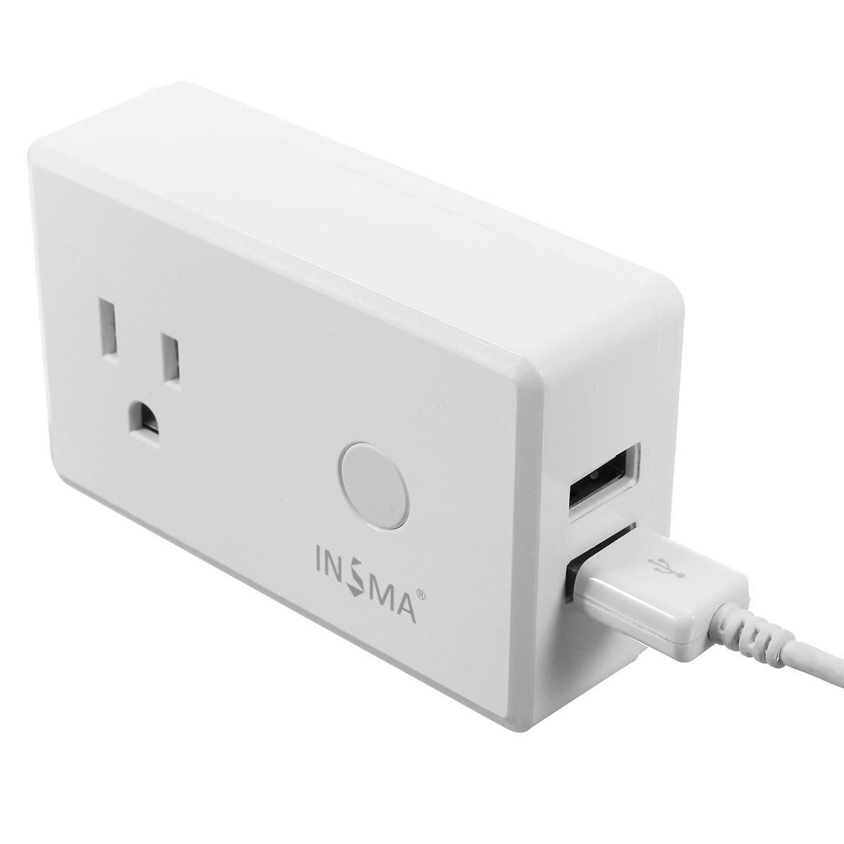 Phone Smart Wifi Socket Us Plug + Usb Charger Works For Echo