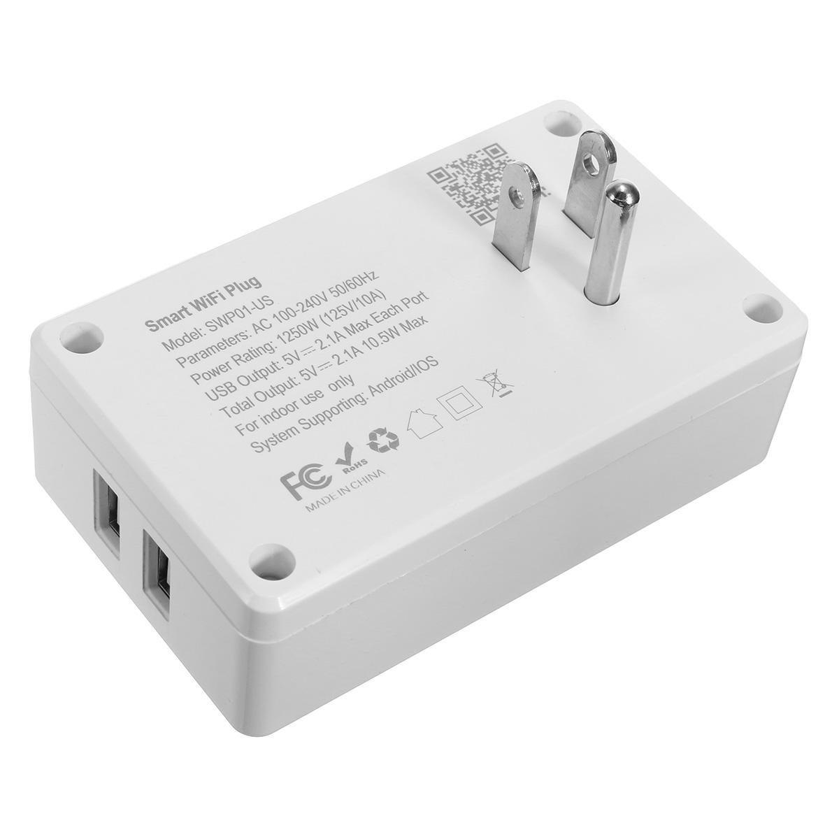 Phone Smart Wifi Socket Us Plug + Usb Charger Works For Echo