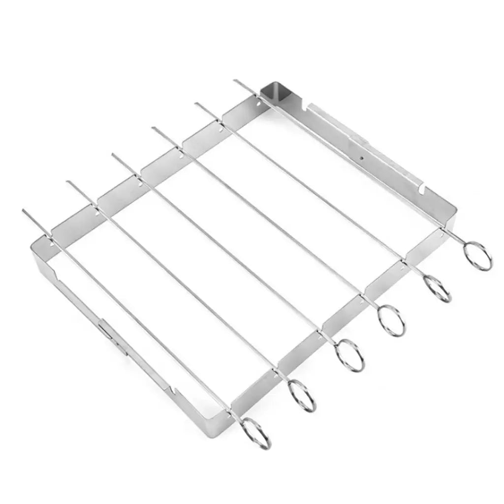 Portable Bbq Rack Stainless Steel Skewer Grill Tool