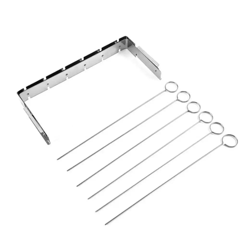 Portable Bbq Rack Stainless Steel Skewer Grill Tool