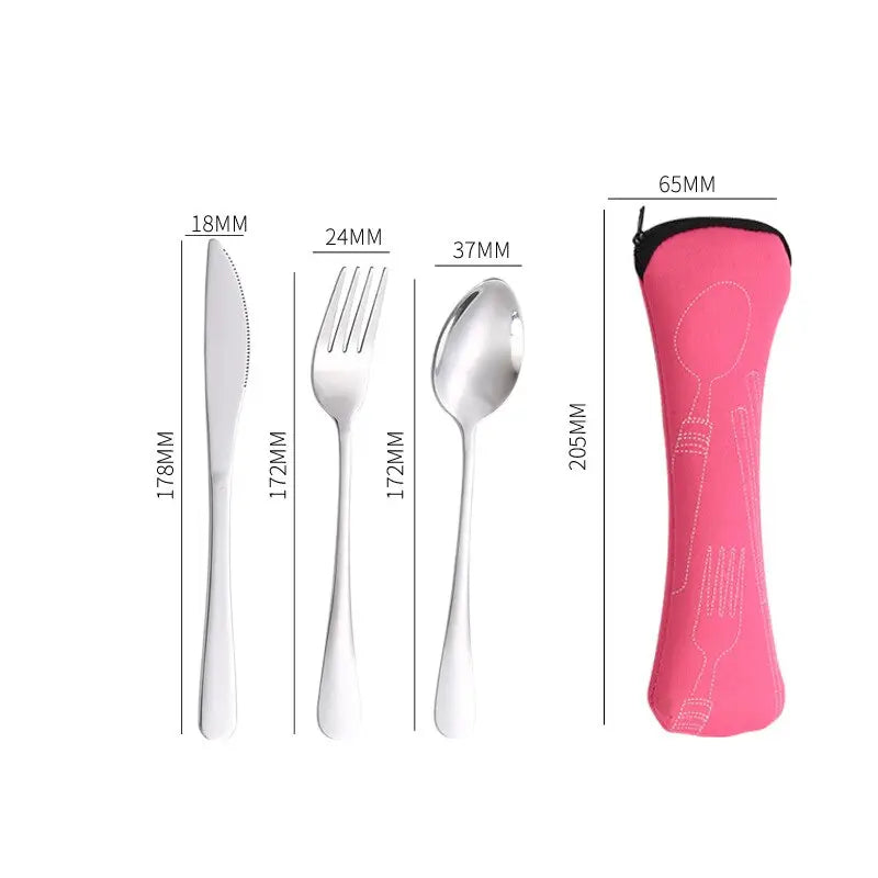 Portable Cutlery Set - Spoon Fork Steak Knife For Travel