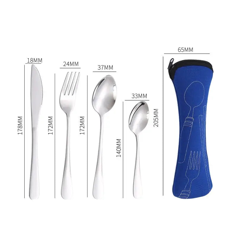 Portable Cutlery Set - Spoon Fork Steak Knife For Travel