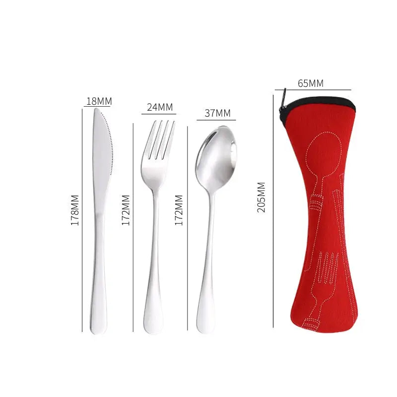 Portable Cutlery Set - Spoon Fork Steak Knife For Travel