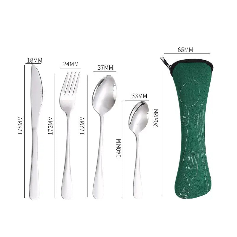 Portable Cutlery Set - Spoon Fork Steak Knife For Travel