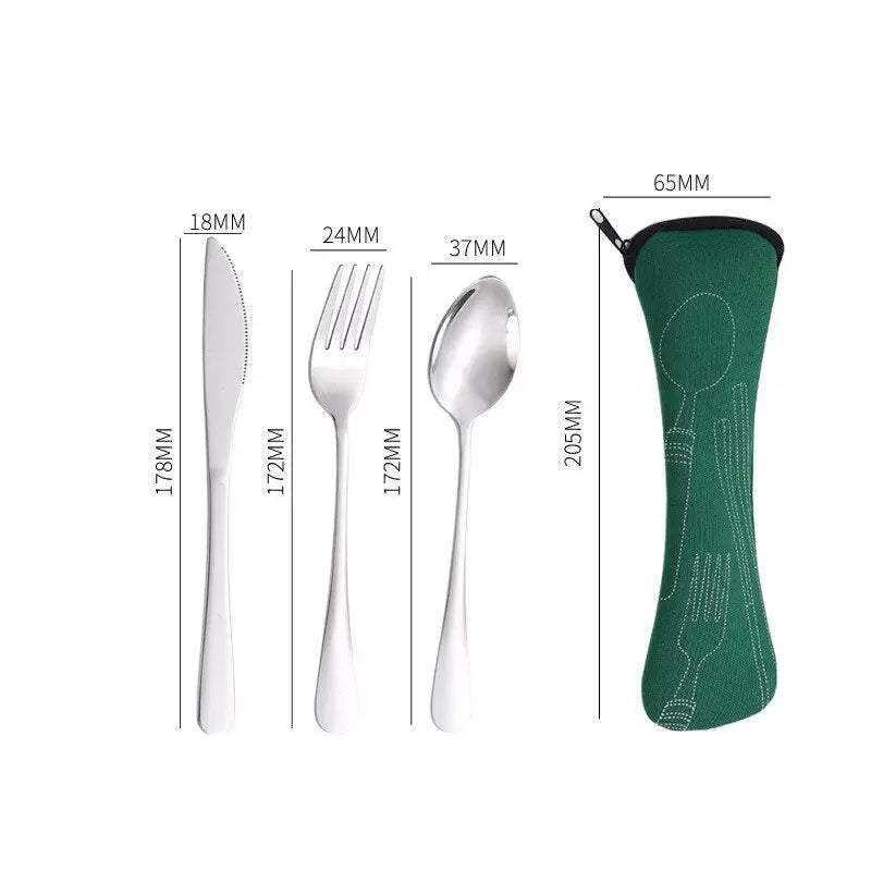 Portable Cutlery Set - Spoon Fork Steak Knife For Travel