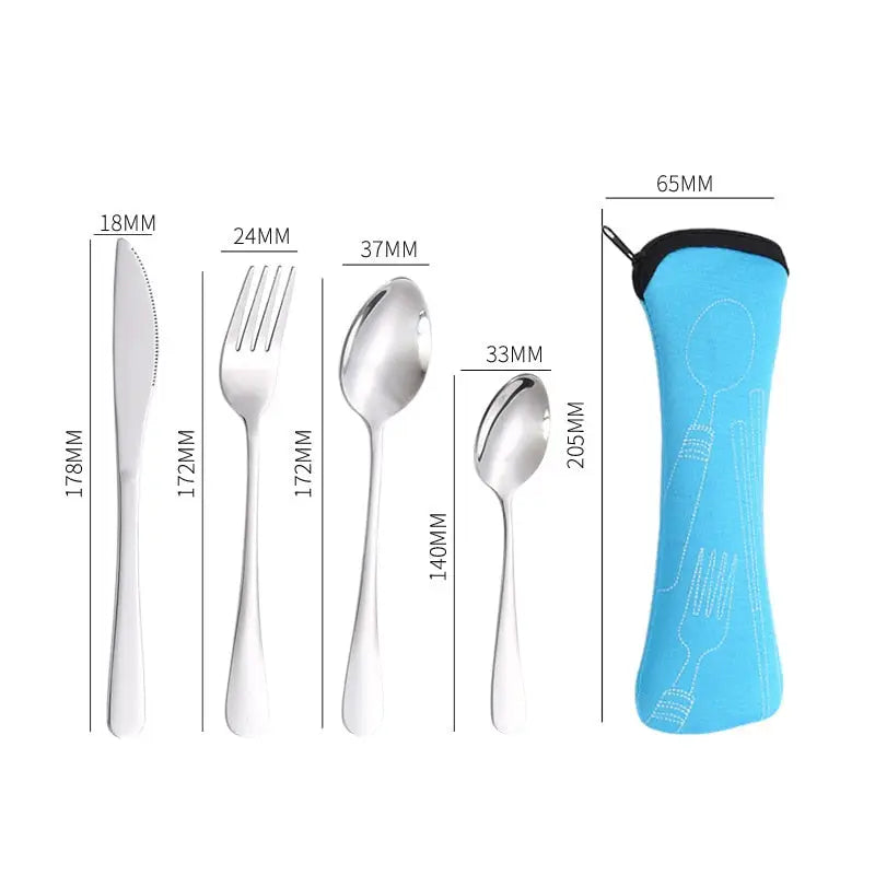 Portable Cutlery Set - Spoon Fork Steak Knife For Travel