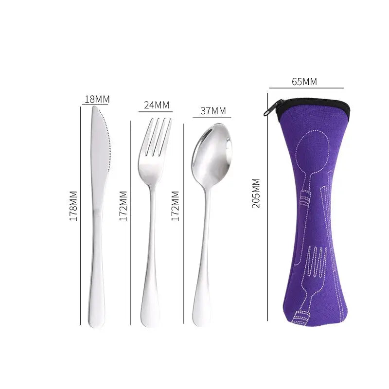 Portable Cutlery Set - Spoon Fork Steak Knife For Travel