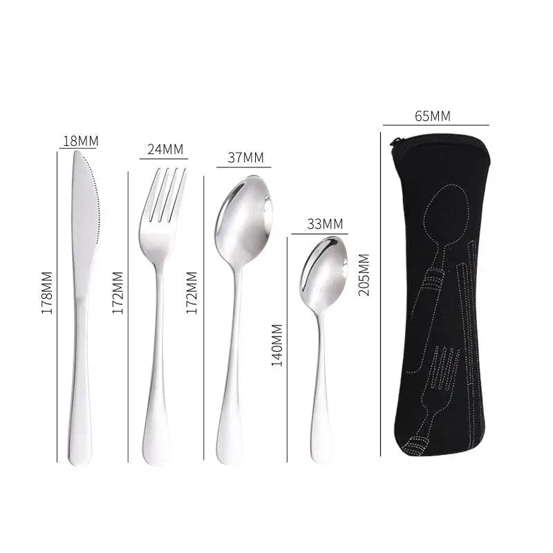 Portable Cutlery Set - Spoon Fork Steak Knife For Travel