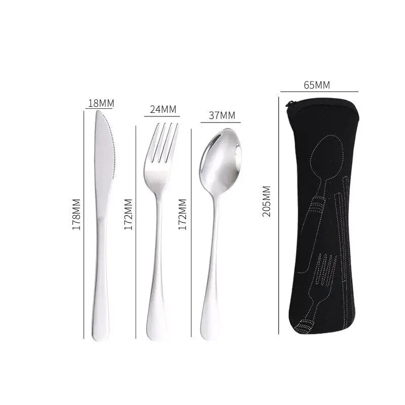 Portable Cutlery Set - Spoon Fork Steak Knife For Travel