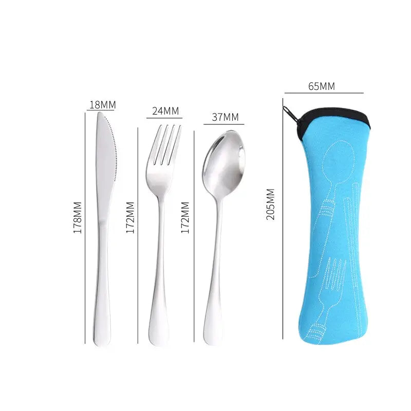 Portable Cutlery Set - Spoon Fork Steak Knife For Travel