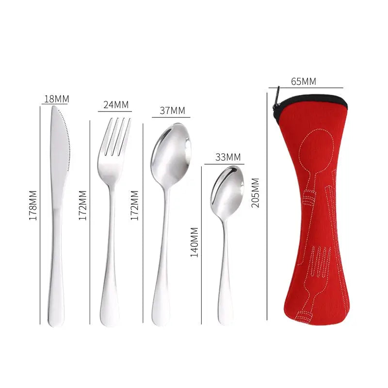 Portable Cutlery Set - Spoon Fork Steak Knife For Travel
