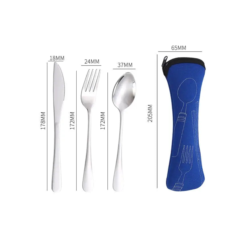 Portable Cutlery Set - Spoon Fork Steak Knife For Travel