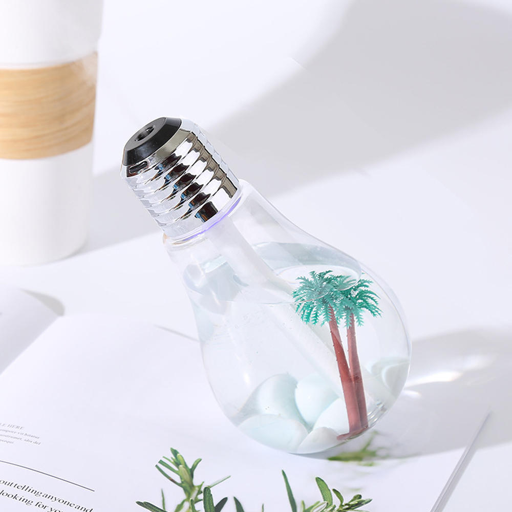 Portable Led Bulb Shape Humidifier 7 Color Night Light Air