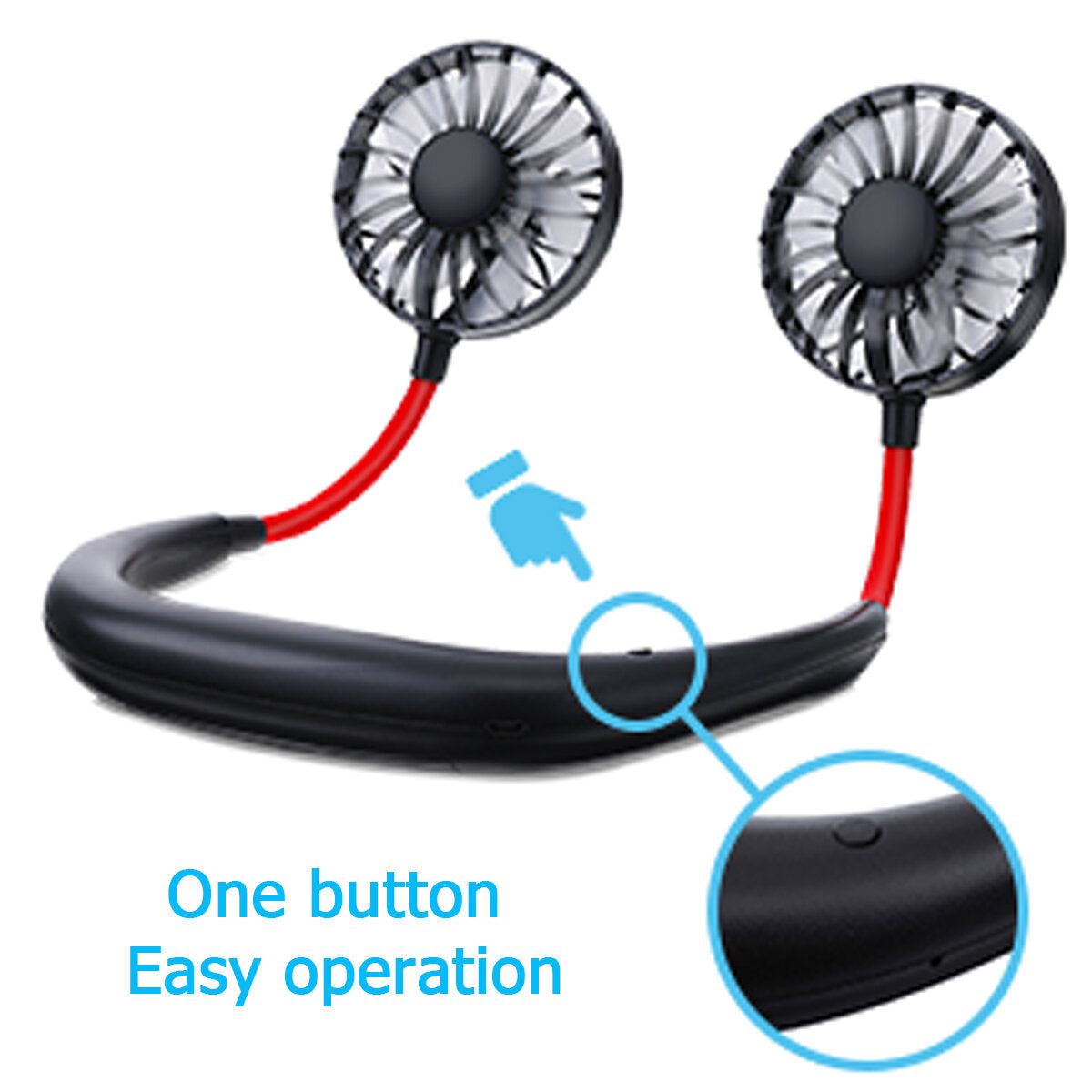 Portable Mini Fan Neckband Lazy Neck Hanging Style Cooling