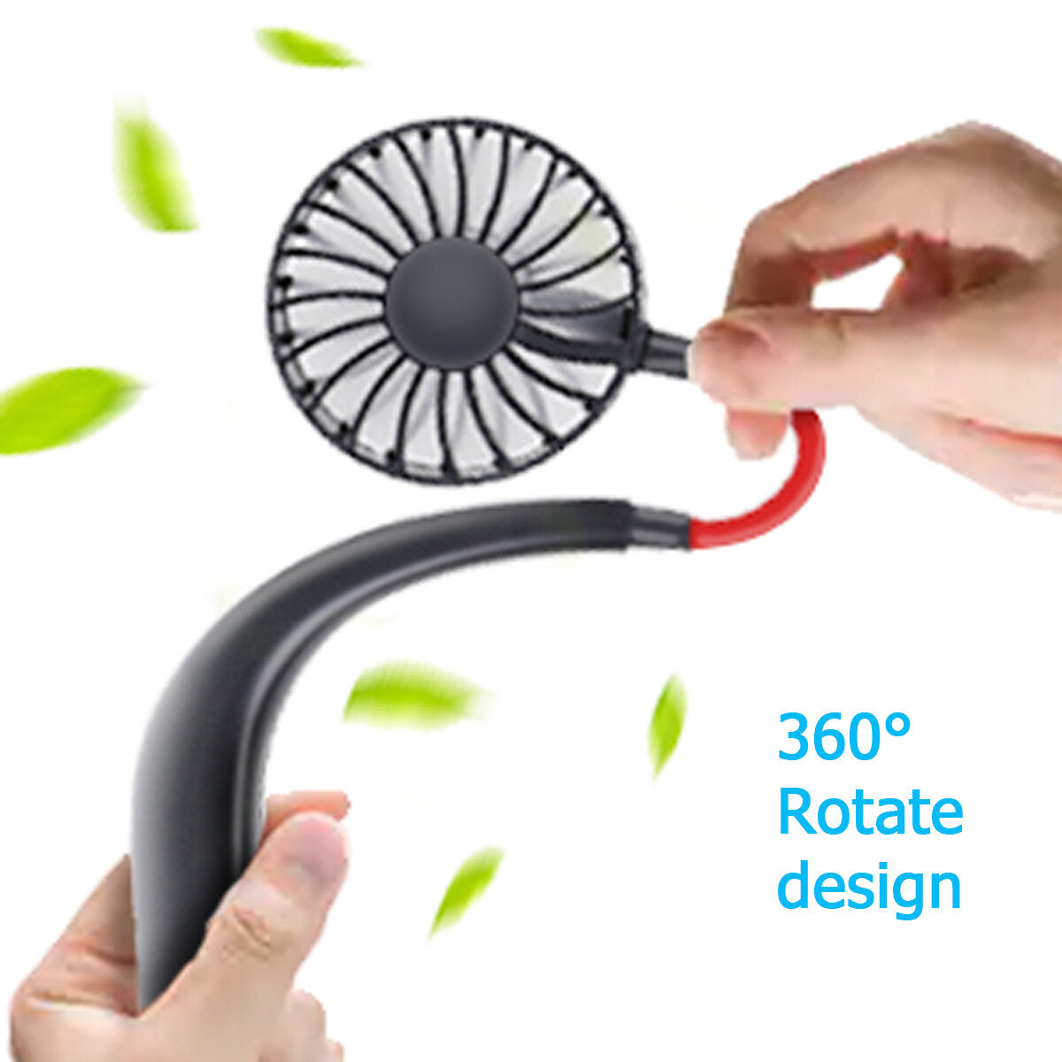 Portable Mini Fan Neckband Lazy Neck Hanging Style Cooling
