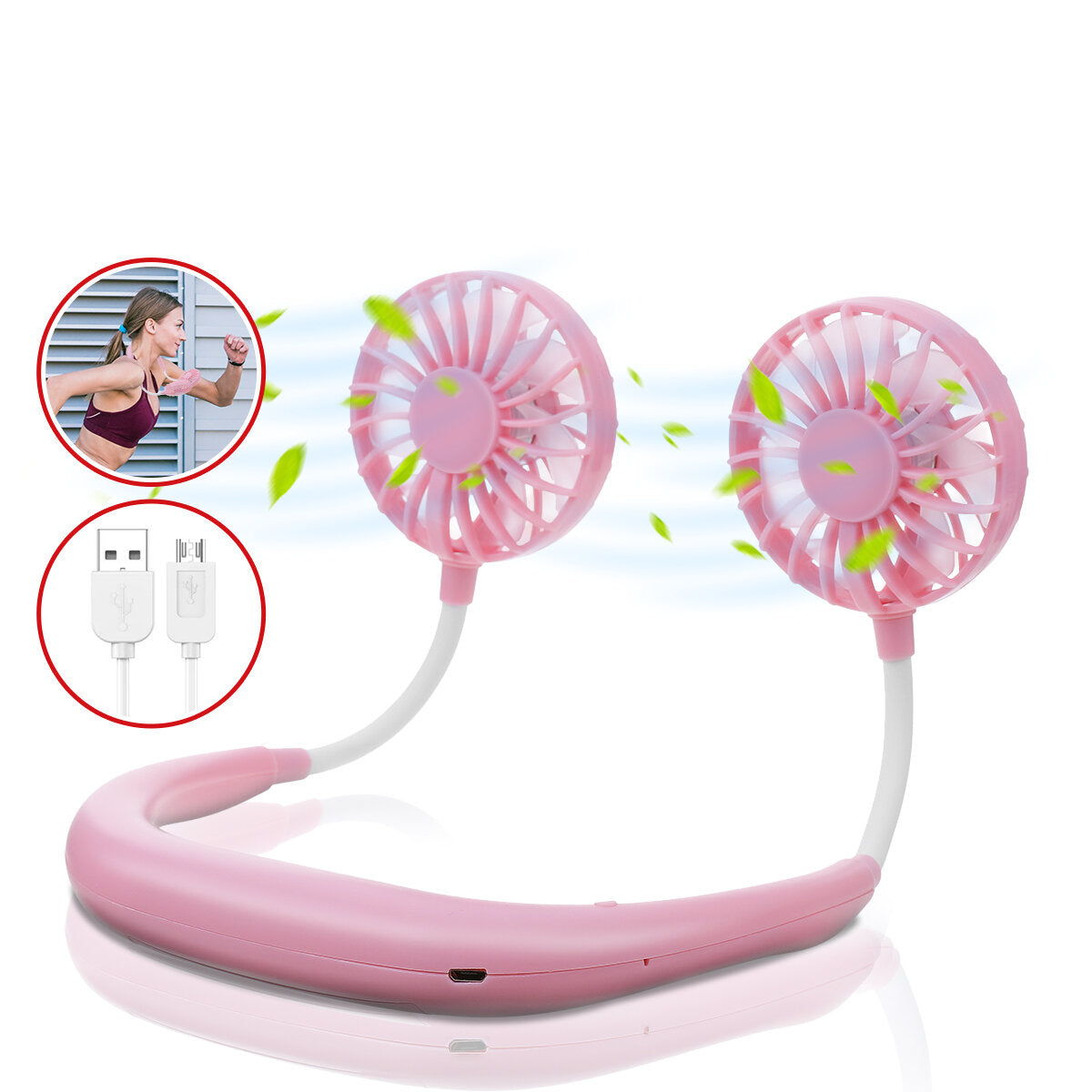 Portable Mini Fan Neckband Lazy Neck Hanging Style Cooling