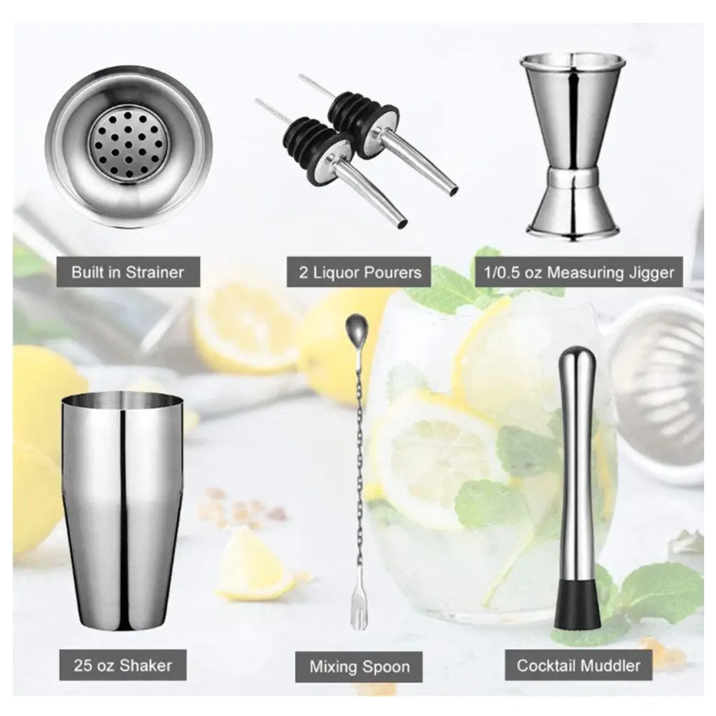 Professional Bar Cocktail Shaker Set Stainless Steel 750ml