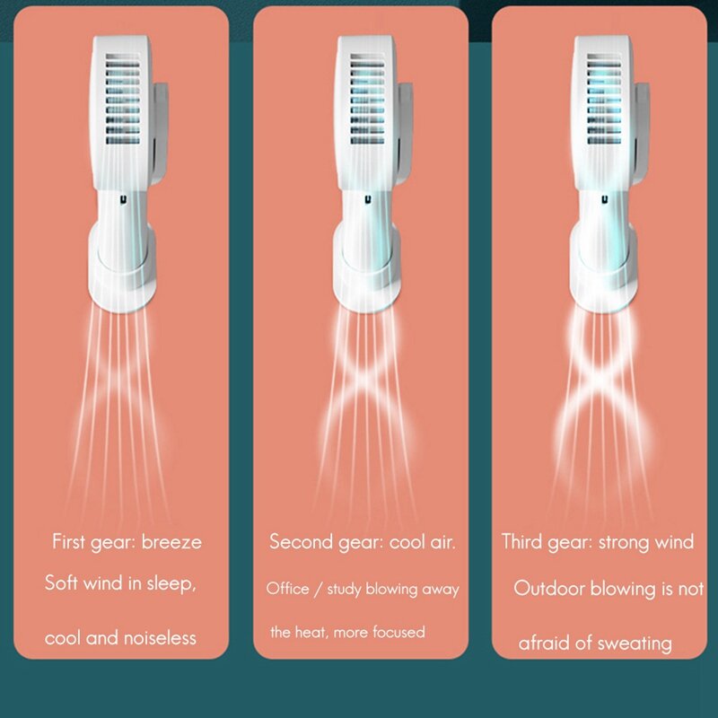 Protable Handheld Bladeless Fan Mini Hanging Neck Desktop
