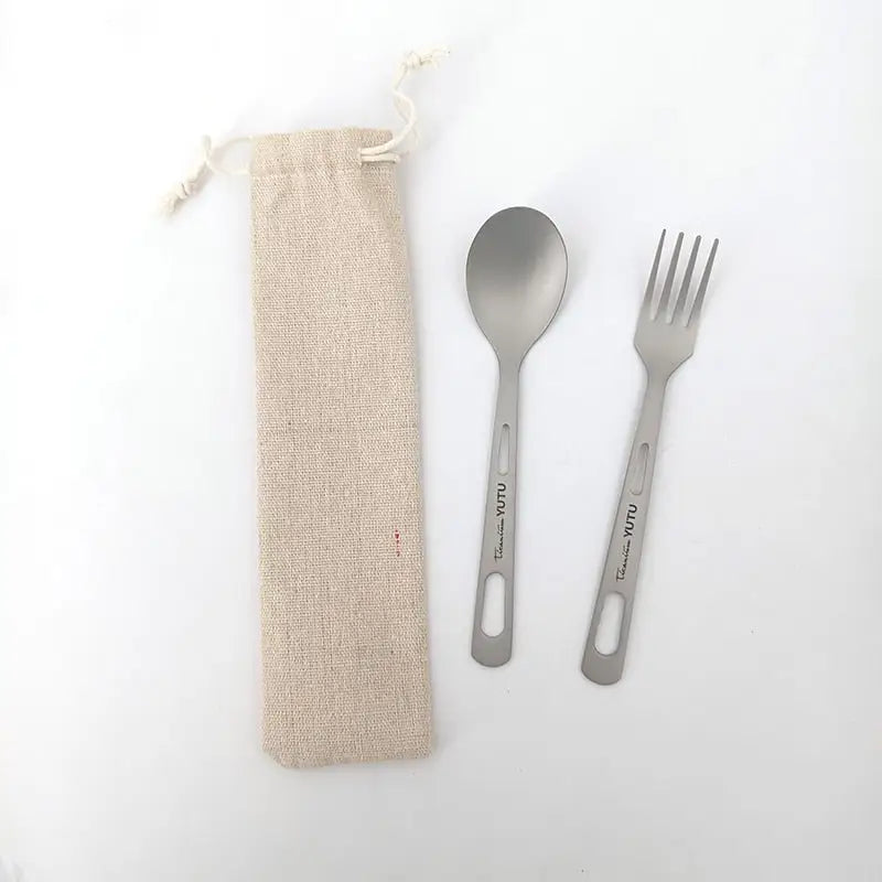 Pure Titanium Tableware Set Outdoor Portable Knife Fork