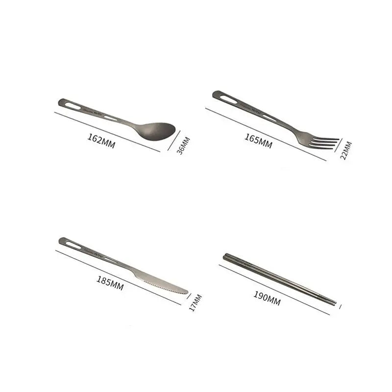 Pure Titanium Tableware Set Outdoor Portable Knife Fork