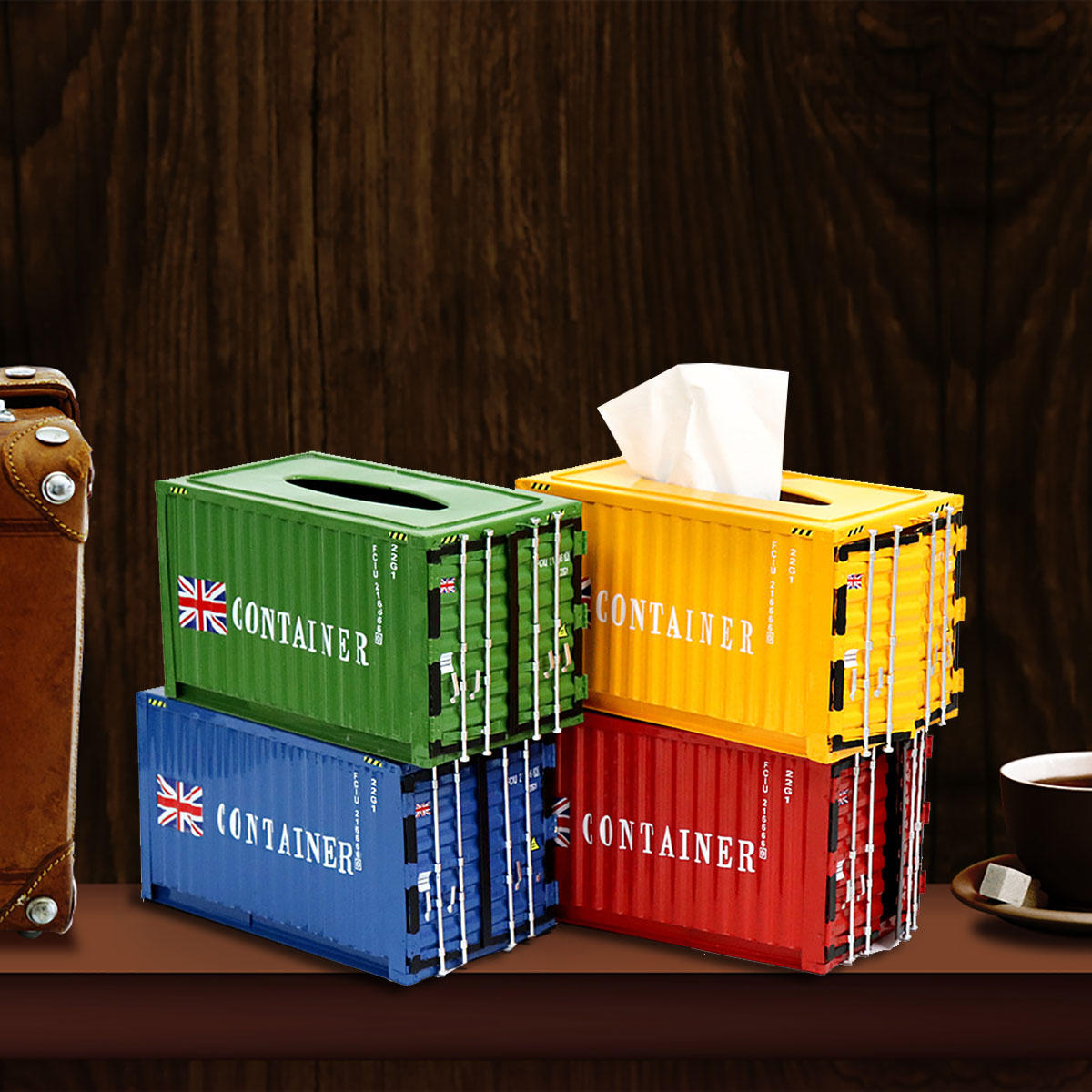 Rectangular Metal Tissue Box Shipping Container Shaped Paper