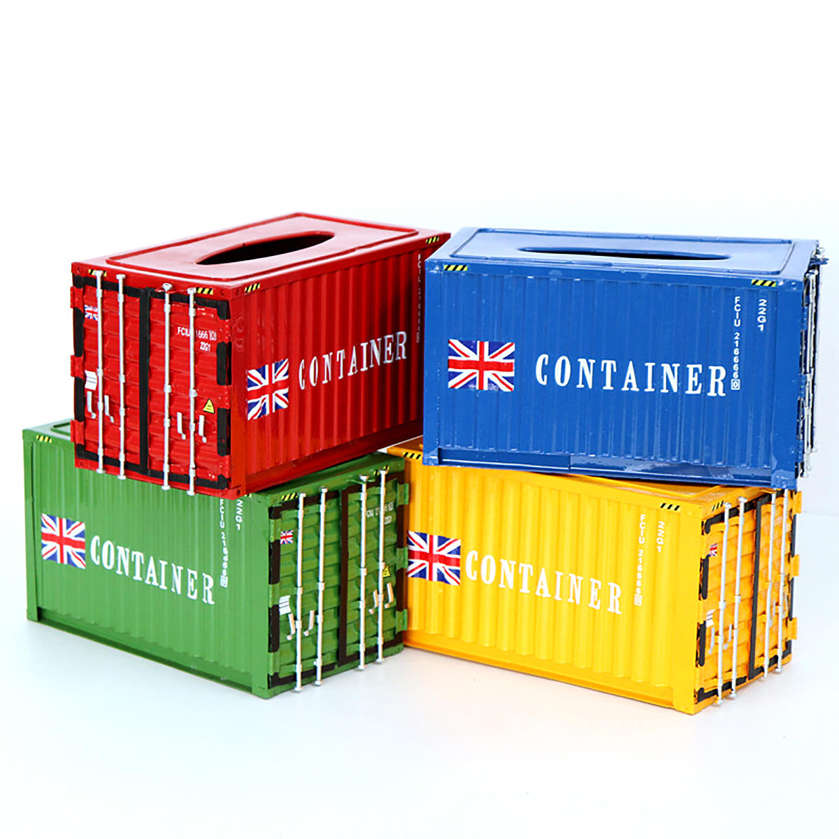 Rectangular Metal Tissue Box Shipping Container Shaped Paper