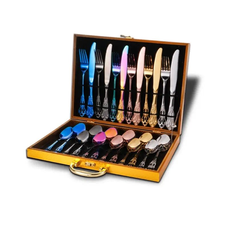 Retro Gold Cutlery Set Stainless Steel Spoon Fork