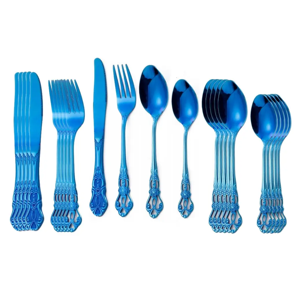 Retro Gold Cutlery Set Stainless Steel Spoon Fork