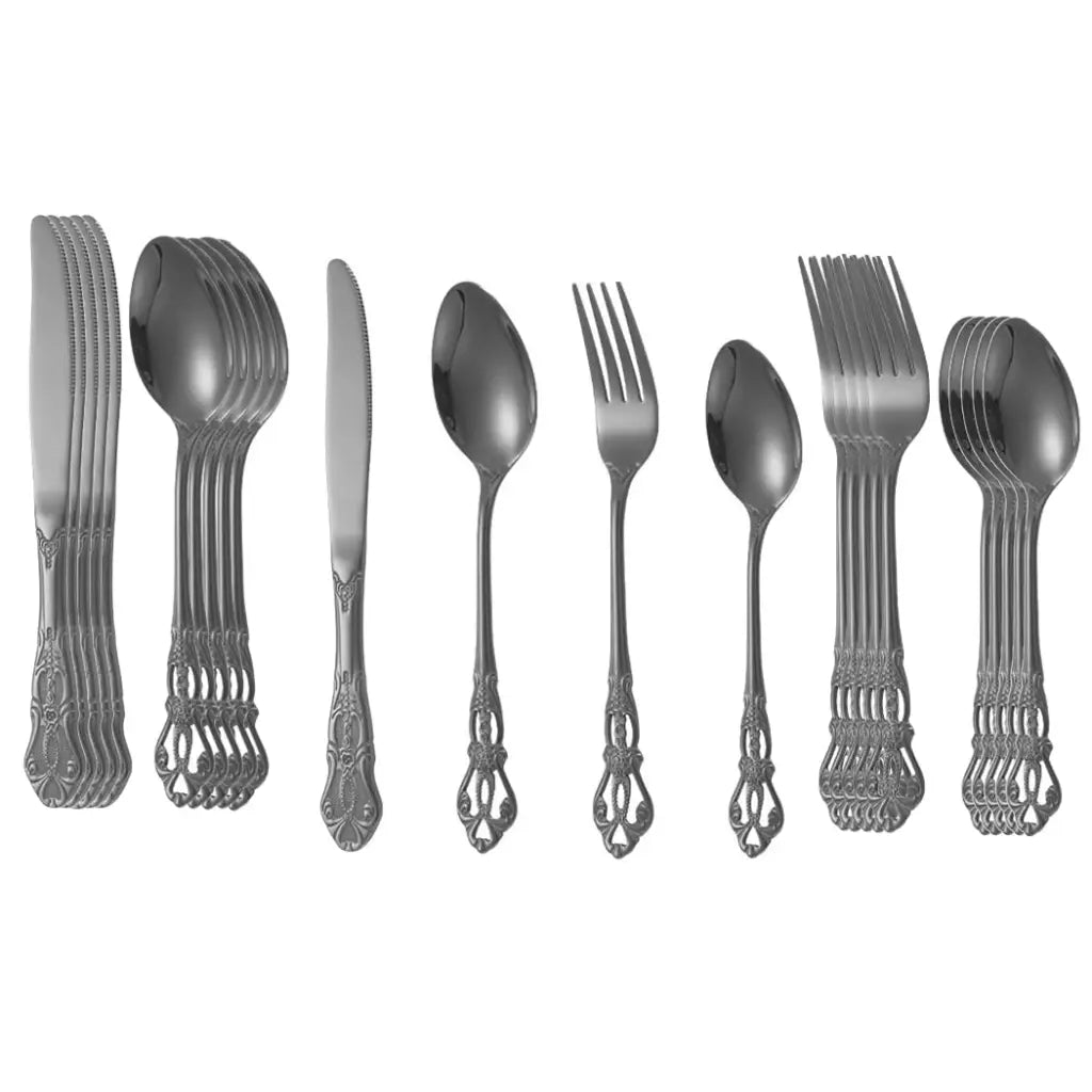 Retro Gold Cutlery Set Stainless Steel Spoon Fork