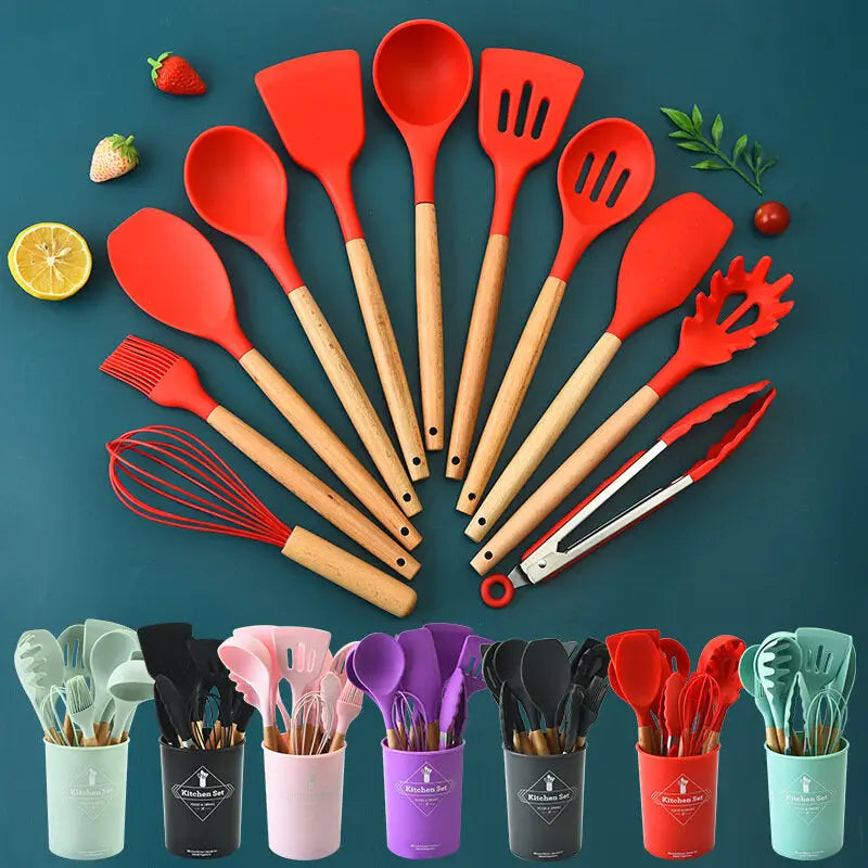 Silicone Cooking Utensils Set - Heat-resistant Tools