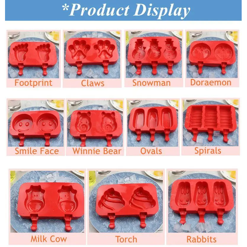 Silicone Ice Cream Mold Lolly Rod Red Food Grade