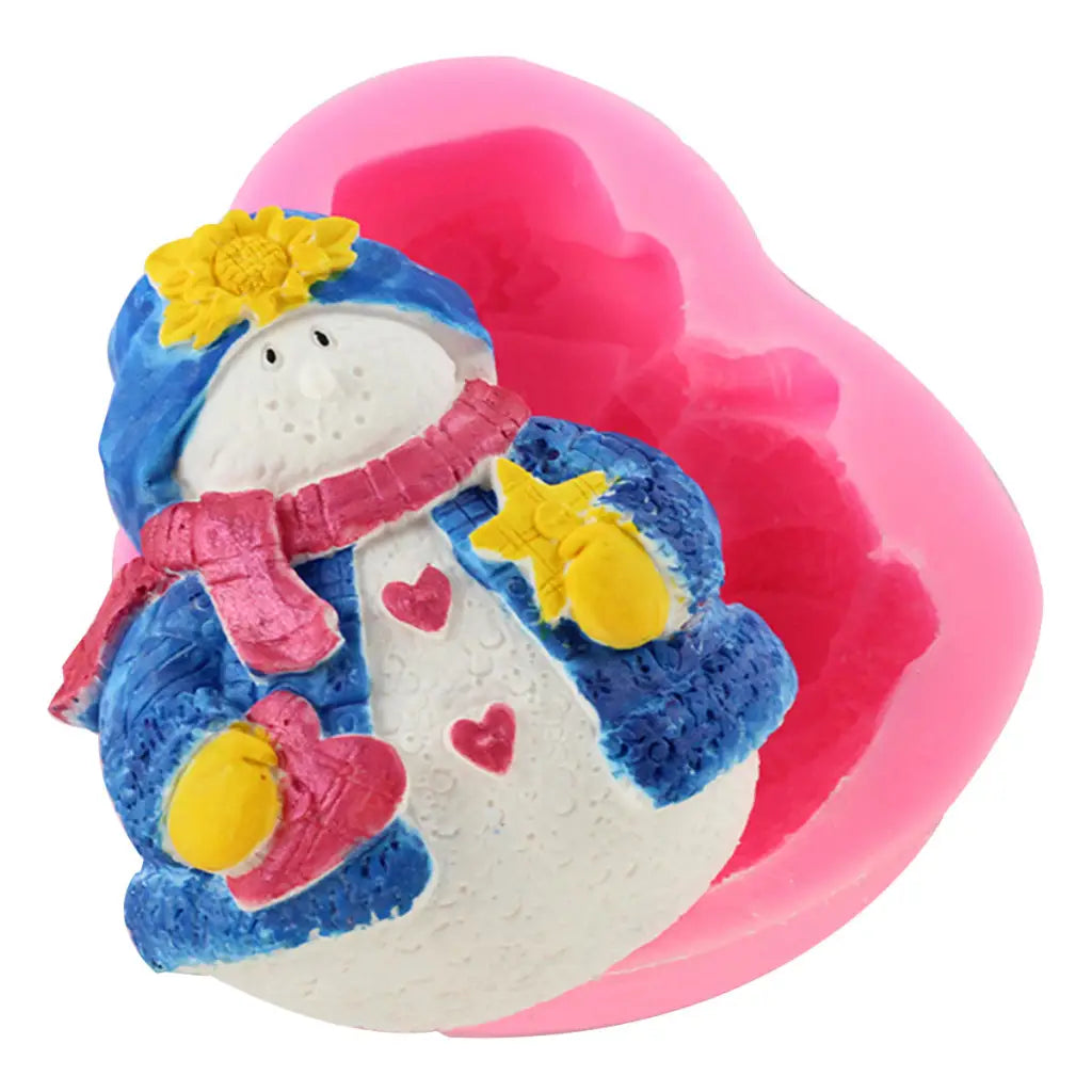 Snowman Silicone Cake Mold - Handmade Baking Tools