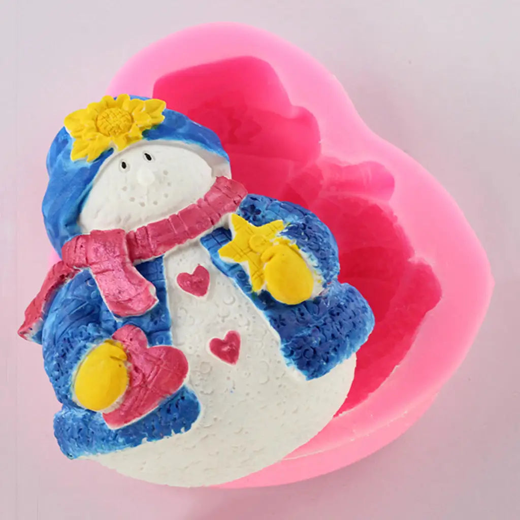 Snowman Silicone Cake Mold - Handmade Baking Tools