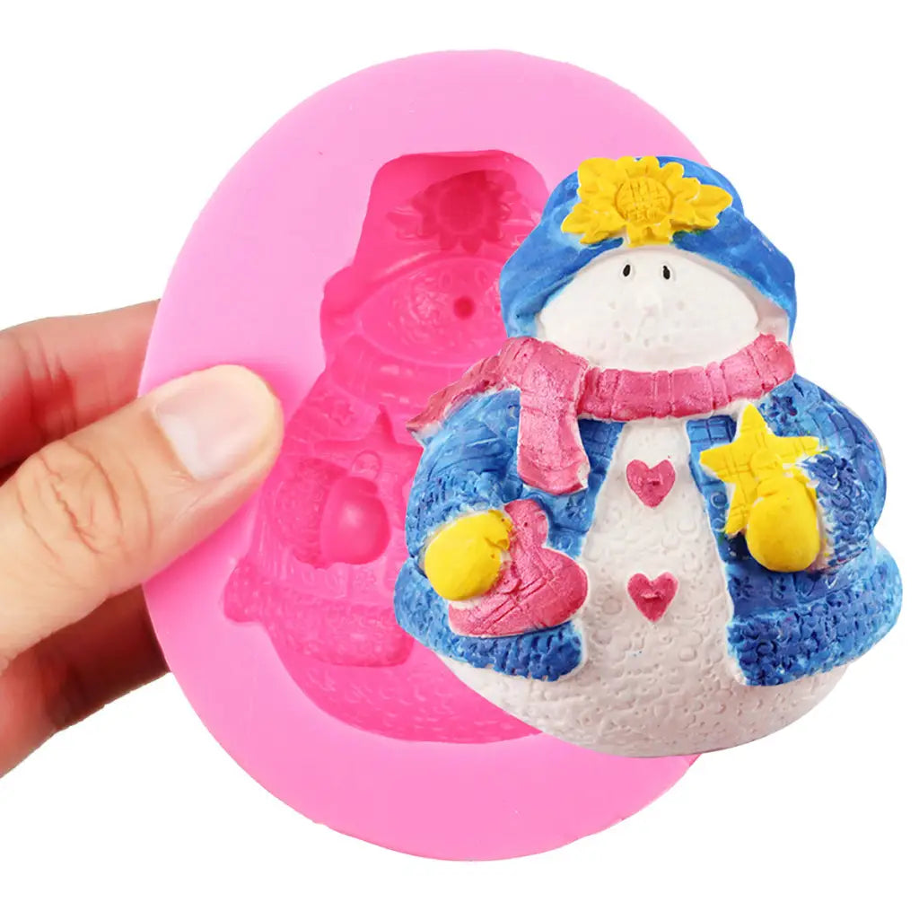 Snowman Silicone Cake Mold - Handmade Baking Tools