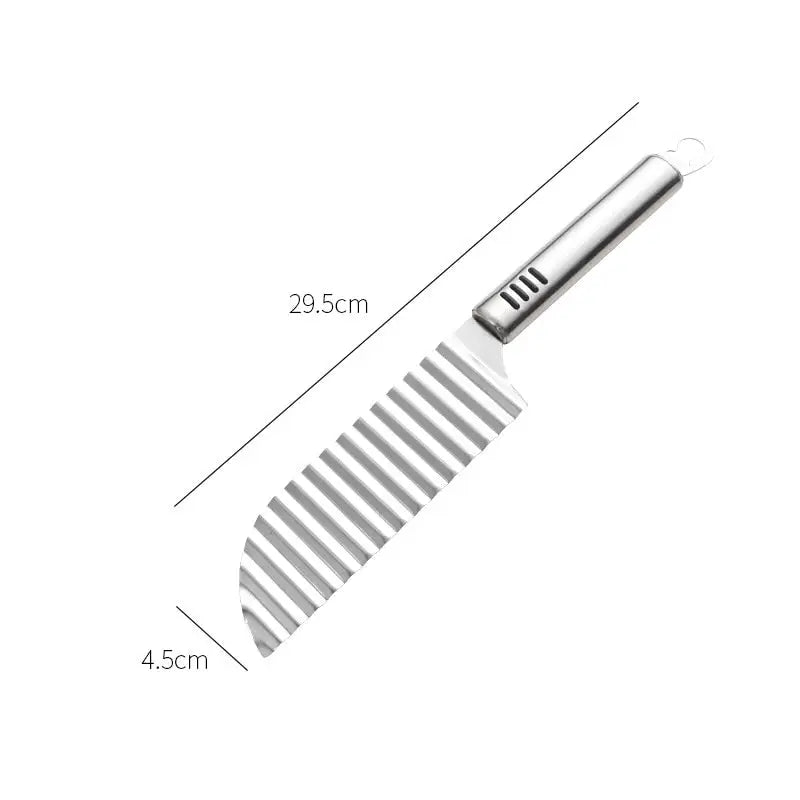 Stainless Crinkle Slicer - Veg & Fruit Cutter