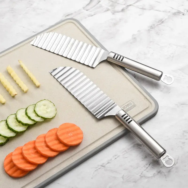 Stainless Crinkle Slicer - Veg & Fruit Cutter