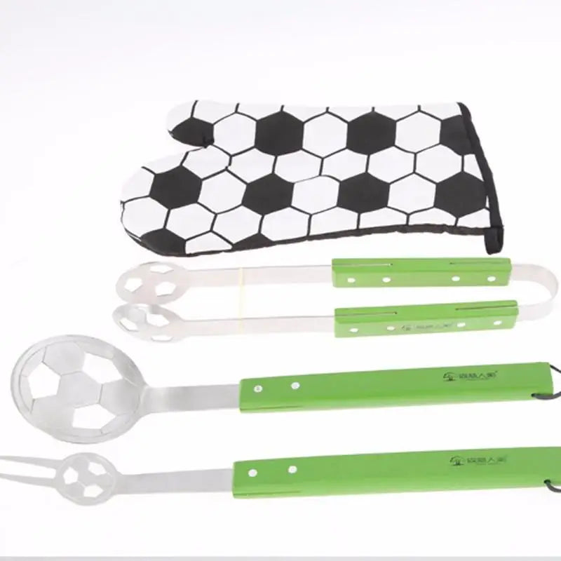 Stainless Steel Bbq Tool Set - 5pcs Apron Stick Fork