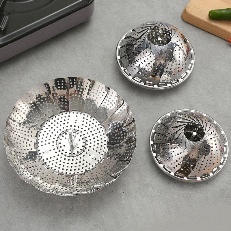 Stainless Steel Household Steamed Bun Steamer Folding Fruit