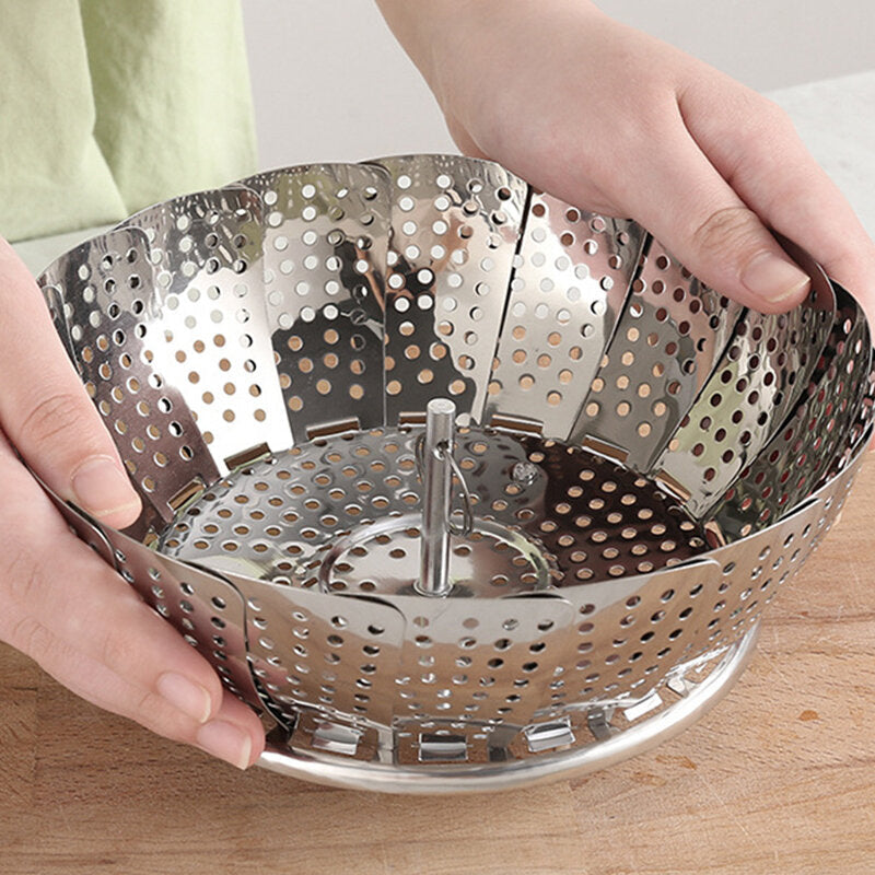 Stainless Steel Household Steamed Bun Steamer Folding Fruit