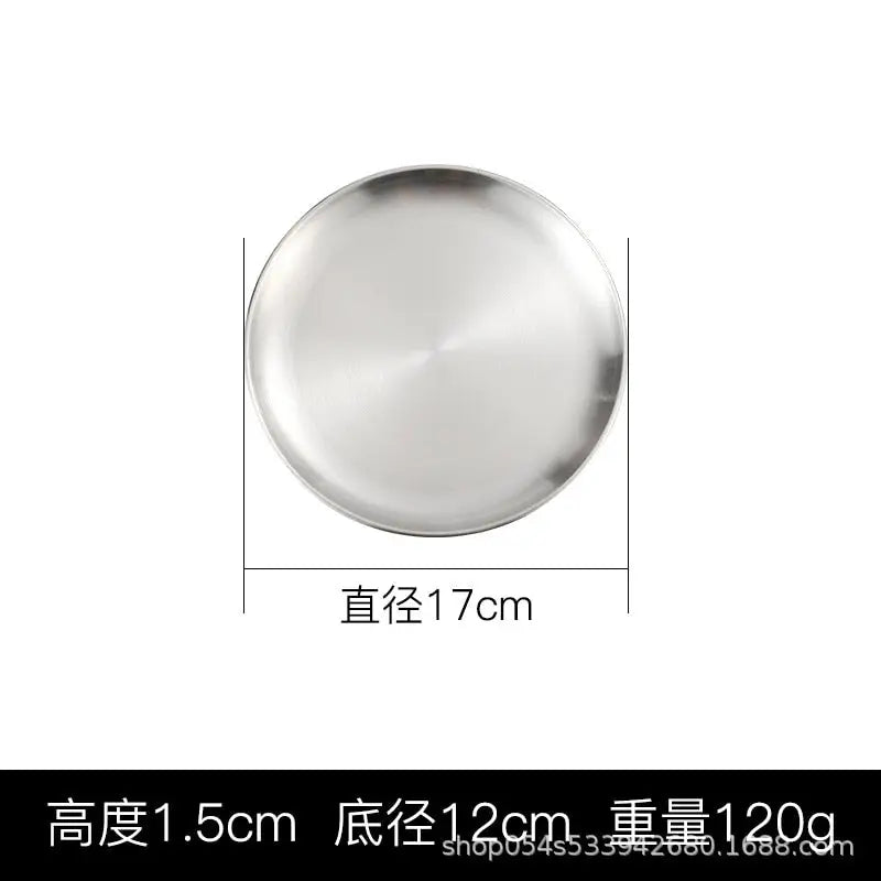 Stainless Steel Tray Cafe Plate Fruit Dish
