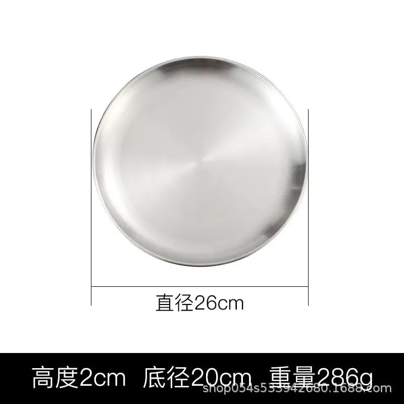 Stainless Steel Tray Cafe Plate Fruit Dish