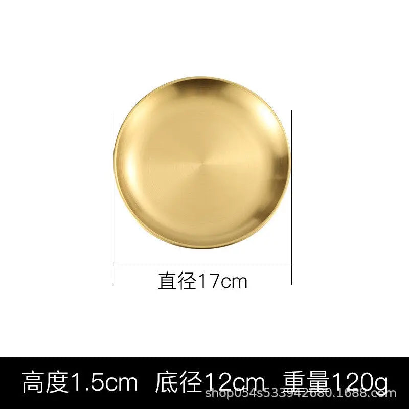 Stainless Steel Tray Cafe Plate Fruit Dish