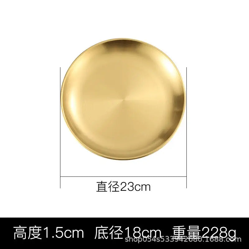 Stainless Steel Tray Cafe Plate Fruit Dish