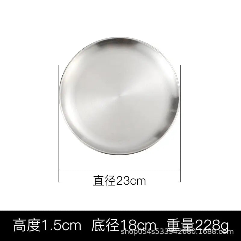 Stainless Steel Tray Cafe Plate Fruit Dish