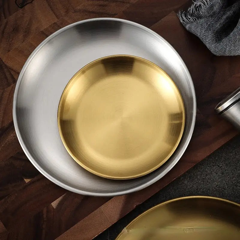 Stainless Steel Tray Cafe Plate Fruit Dish