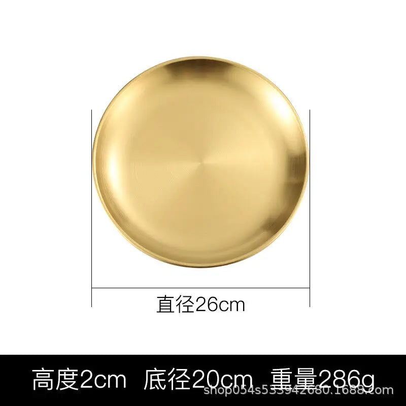 Stainless Steel Tray Cafe Plate Fruit Dish