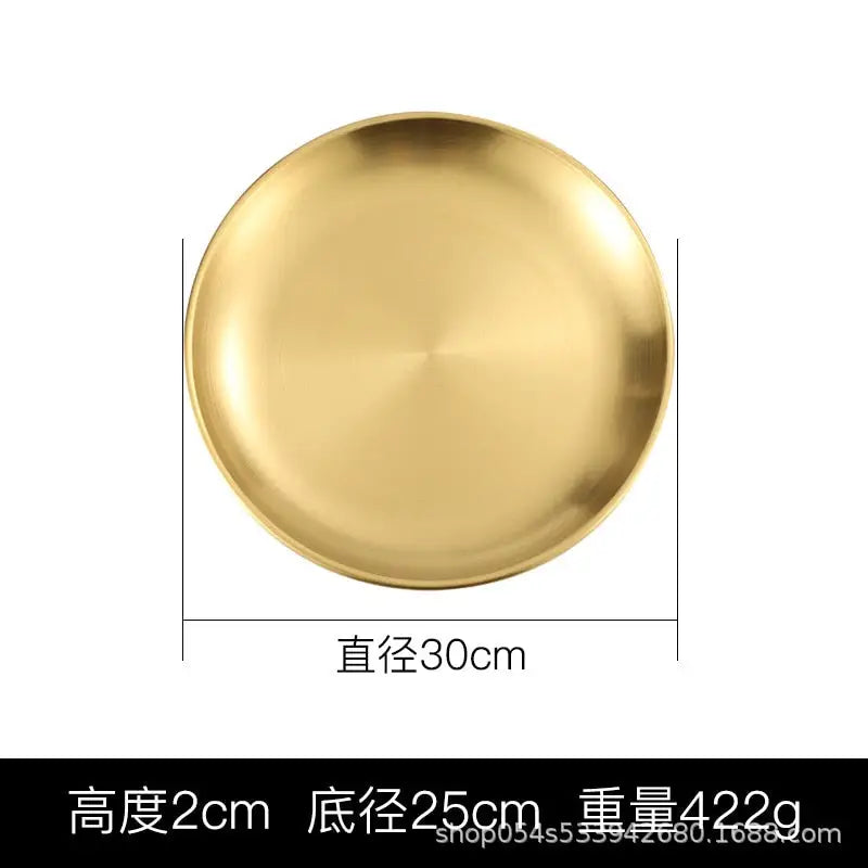 Stainless Steel Tray Cafe Plate Fruit Dish
